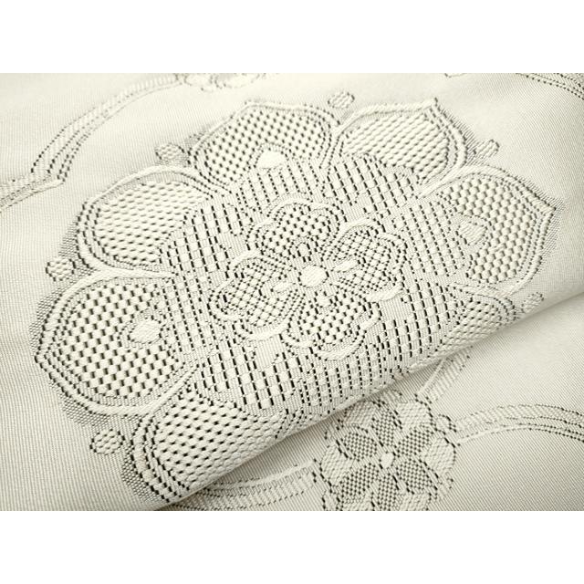 平和屋着物○爪掻き本綴れ 八寸名古屋帯 舞花文 絹鼠