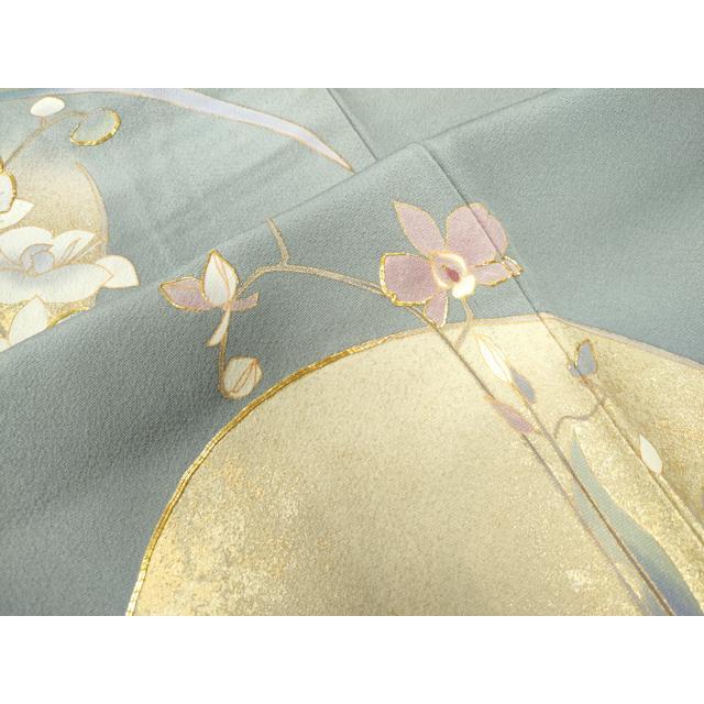 平和屋着物○豪華色留袖 駒刺繍 胡蝶蘭 金彩 正絹 逸品 未使用