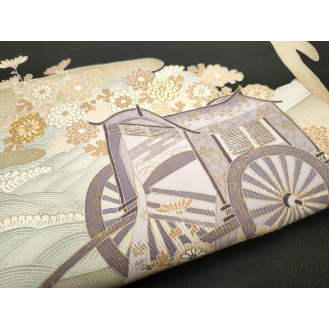 平和屋着物●塩瀬　九寸名古屋帯　枝花丸文　金彩　正絹　逸品　CABB9395hy Yahoo!オークション - 平和屋本店 極上 塩瀬 九寸名古屋帯 枝桜文 金彩