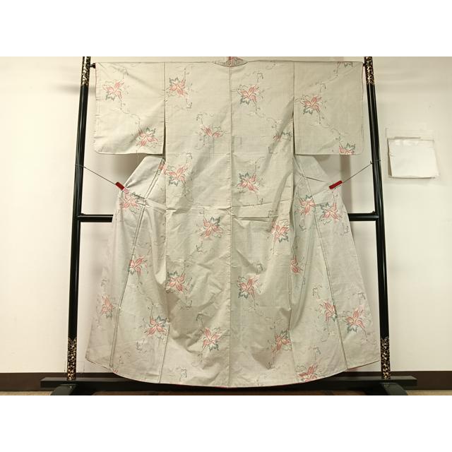 平和屋着物●大島紬　白大島　7マルキ　切嵌花唐草文　正絹　逸品　未使用　BAAW0974hj 平和屋着物○本場白大島紬 7マルキ 草花文 正絹 逸品 CABA4406vp