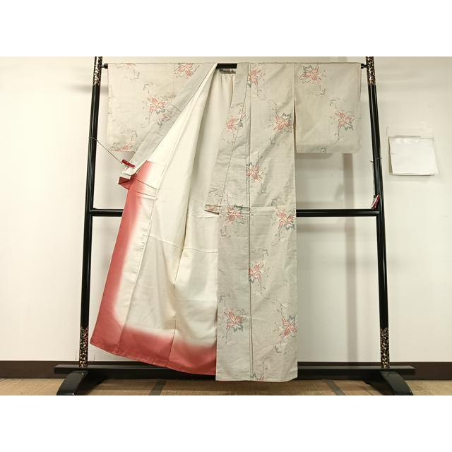平和屋着物●大島紬　白大島　7マルキ　切嵌花唐草文　正絹　逸品　未使用　BAAW0974hj 平和屋着物○本場白大島紬 7マルキ 草花文 正絹 逸品 CABA4406vp