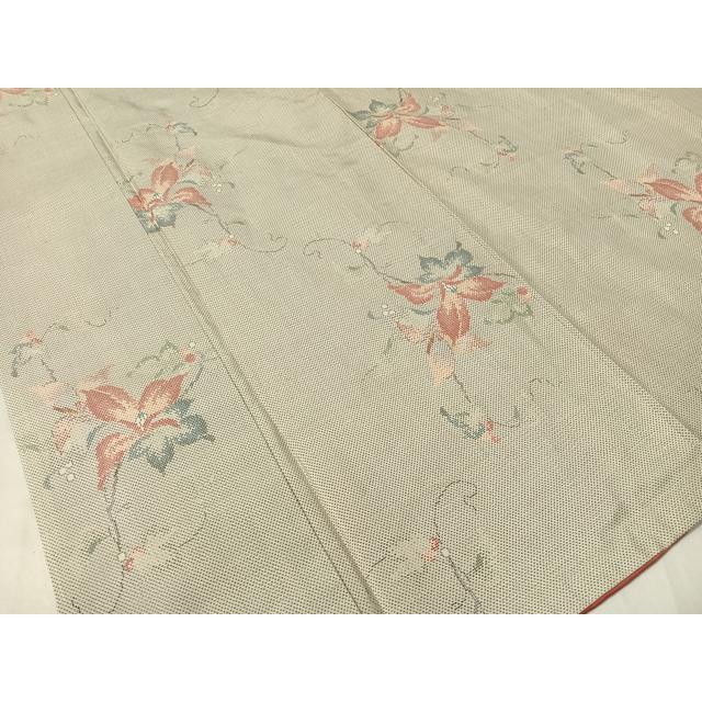 平和屋着物●大島紬　白大島　7マルキ　切嵌花唐草文　正絹　逸品　未使用　BAAW0974hj 平和屋着物○本場白大島紬 7マルキ 草花文 正絹 逸品 CABA4406vp