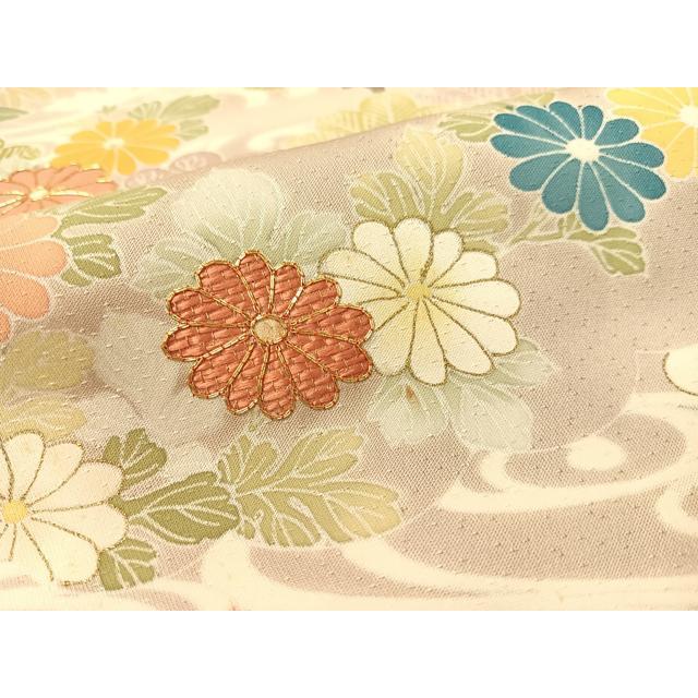 平和屋着物□訪問着 駒刺繍 流水花籠文 金彩 正絹 逸品 CABI1617oy -