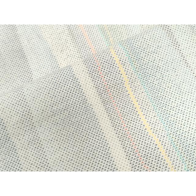 平和屋着物○本場大島紬 白大島 9マルキ よろけ縞 正絹 逸品