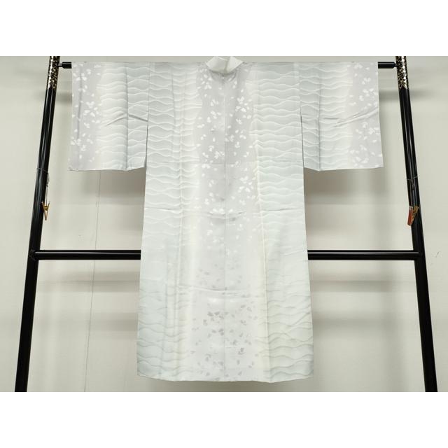 平和屋着物●長襦袢　無双仕立て　流水舞桜地紋　暈し染め　正絹　逸品　CABA8337ut 平和屋着物○長襦袢 無双仕立て 流水舞桜地紋 暈し染め 正絹 逸品