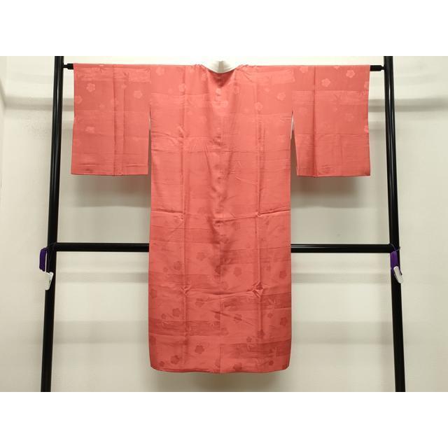 平和屋着物●長襦袢　袷　溢れ松葉梅地紋　肉桂色　大丸扱い　半衿刺繍　正絹　逸品　CABB0203gh