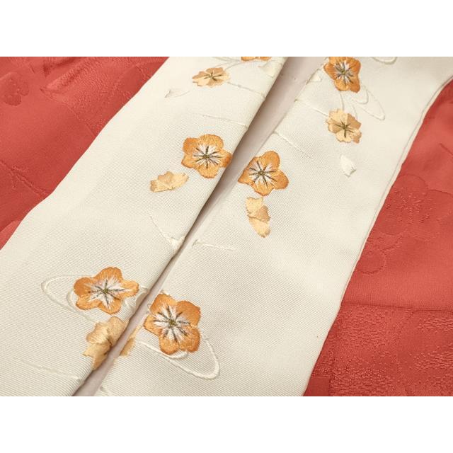 平和屋着物●長襦袢　袷　溢れ松葉梅地紋　肉桂色　大丸扱い　半衿刺繍　正絹　逸品　CABB0203gh