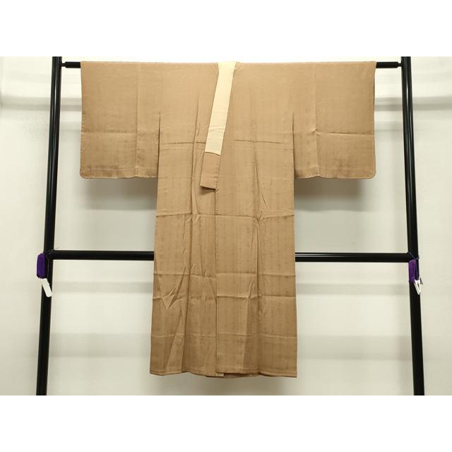 平和屋着物●長襦袢　無双仕立て　文字地紋　江戸茶色　正絹　逸品　CABB0206gh