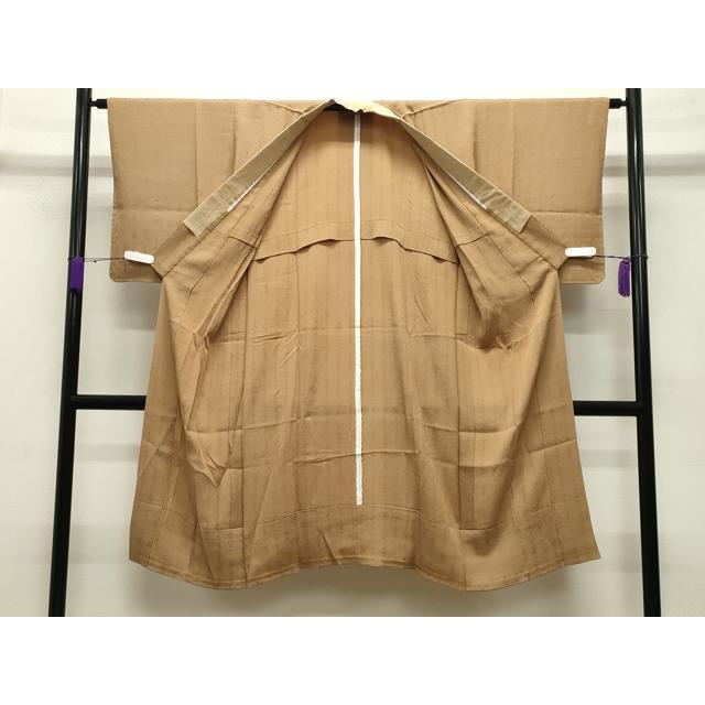 平和屋着物●長襦袢　無双仕立て　文字地紋　江戸茶色　正絹　逸品　CABB0206gh