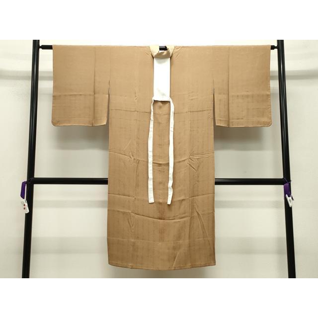 平和屋着物●長襦袢　無双仕立て　文字地紋　江戸茶色　正絹　逸品　CABB0206gh