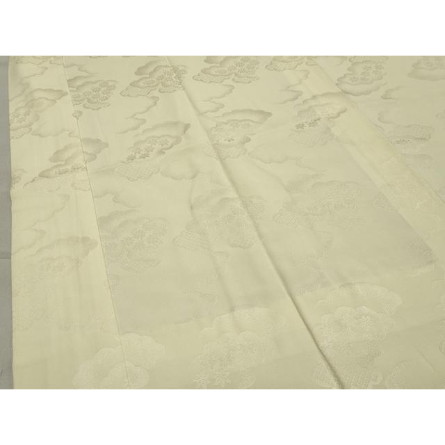 平和屋着物●長襦袢　袷　雲重ね花地紋　女郎花色　正絹　逸品　CABB0208gh
