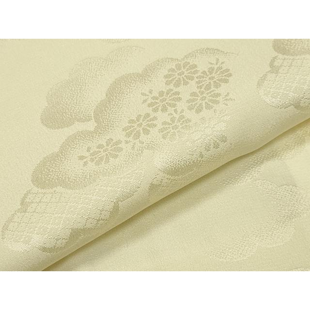 平和屋着物●長襦袢　袷　雲重ね花地紋　女郎花色　正絹　逸品　CABB0208gh
