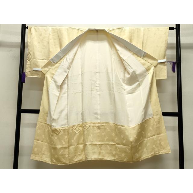 平和屋着物●長襦袢　袷　舞梅地紋　淡黄色　正絹　逸品　CABB0212gh