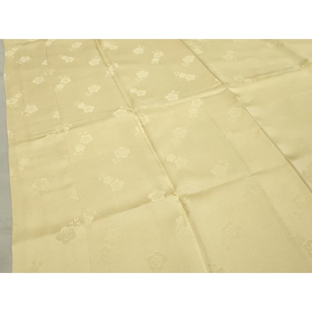 平和屋着物●長襦袢　袷　舞梅地紋　淡黄色　正絹　逸品　CABB0212gh