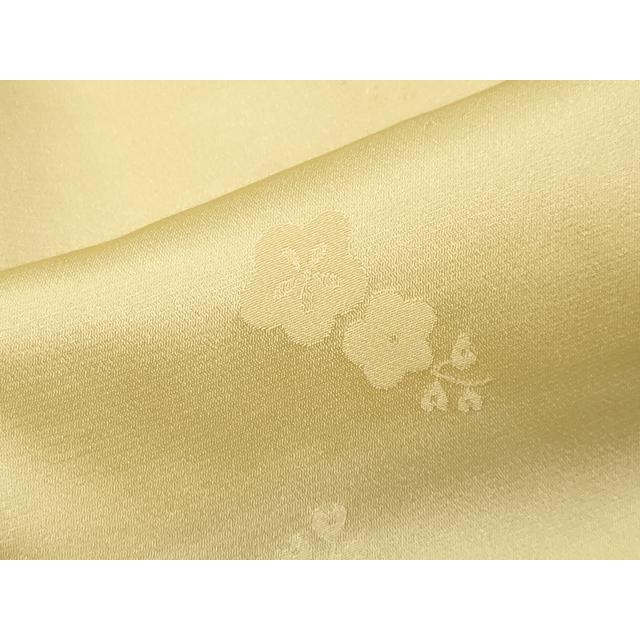 平和屋着物●長襦袢　袷　舞梅地紋　淡黄色　正絹　逸品　CABB0212gh