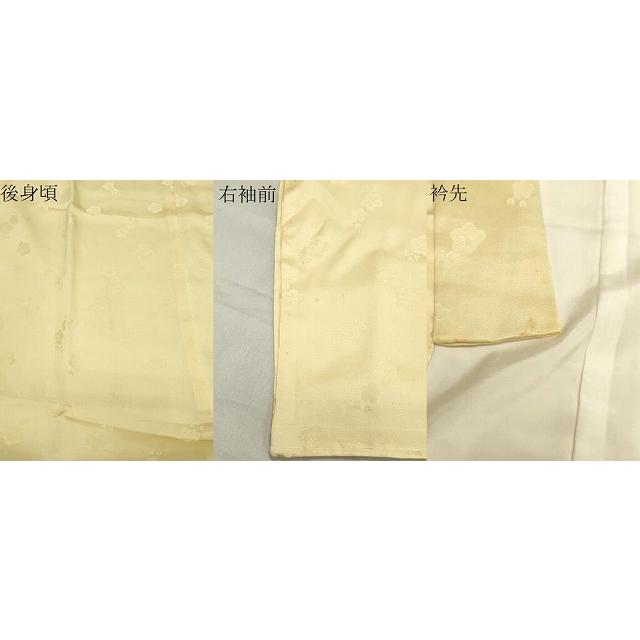 平和屋着物●長襦袢　袷　舞梅地紋　淡黄色　正絹　逸品　CABB0212gh