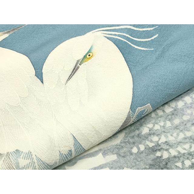 平和屋着物●東京友禅　菅有鬼一　色留袖　鷺　草花文　金彩　正絹　逸品　CABD9134gh 平和屋着物○東京友禅 菅有鬼一 色留袖 鷺 草花文 金彩 正絹 逸品