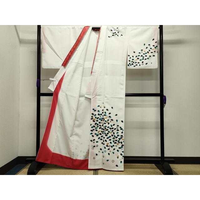 平和屋着物●訪問着　舞桜文　金彩　スパンコール　胴抜き仕立て　洗える着物　CABB0337gh 平和屋着物○訪問着 舞桜文 金彩 スパンコール 胴抜き仕立て 洗える