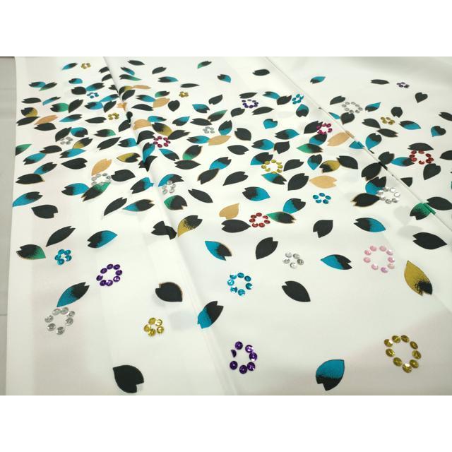 平和屋着物●訪問着　舞桜文　金彩　スパンコール　胴抜き仕立て　洗える着物　CABB0337gh 平和屋着物○訪問着 舞桜文 金彩 スパンコール 胴抜き仕立て 洗える
