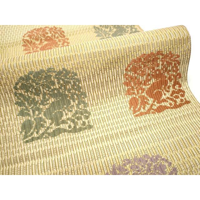 平和屋着物＊夏物 全通柄袋帯 菱文 生成り色 正絹 逸品 DAAX5581cm