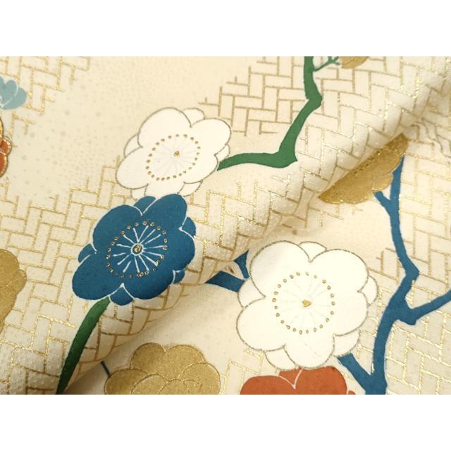 平和屋着物●創業460年・千總　訪問着　駒刺繍　枝梅文　金彩　高島屋扱い　正絹　逸品　CABB4316yc 平和屋着物○創業460年・千總 訪問着 駒刺繍 枝梅文 金彩 高島屋扱い
