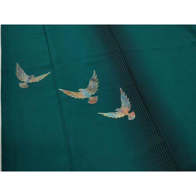 平和屋着物●染色作家　斉藤三才　訪問着　箔散らし　暈し染め　正絹　逸品　CABF3266ut 平和屋着物○染色作家 斉藤三才 振袖・長襦袢セット 三才鳥 暈し染め