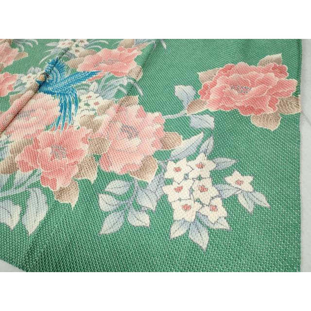 平和屋着物○名門 藤娘きぬたや・総絞り 振袖 尾長鳥牡丹花文 仮絵羽