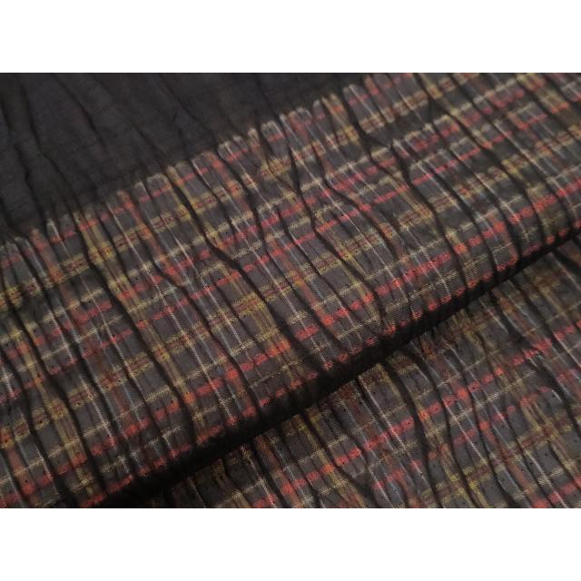 平和屋着物○上質な紬 杢目絞り 横段文 正絹 逸品 CABB4683yc