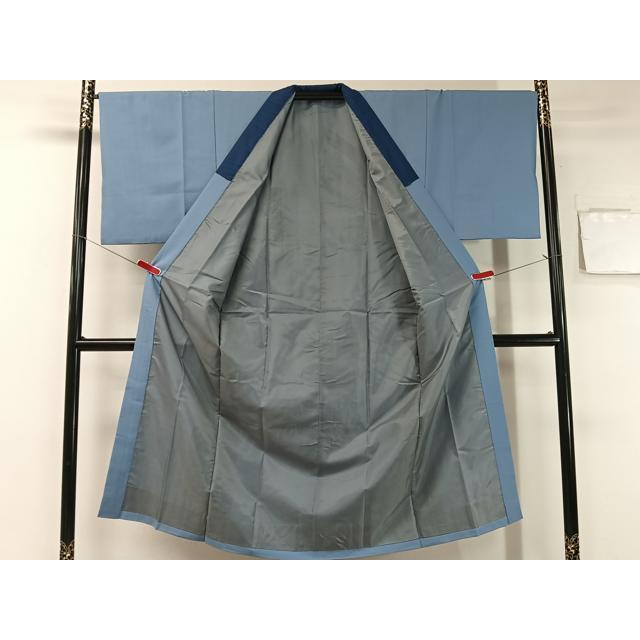 平和屋着物○男性 お召 アンサンブル 長襦袢セット 80亀甲 総詰め 正絹