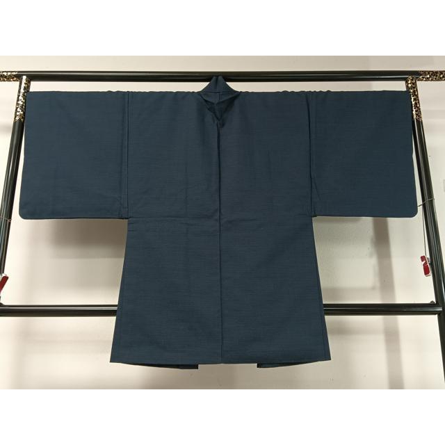 平和屋着物○男性 お召 アンサンブル 長襦袢セット 80亀甲 総詰め 正絹