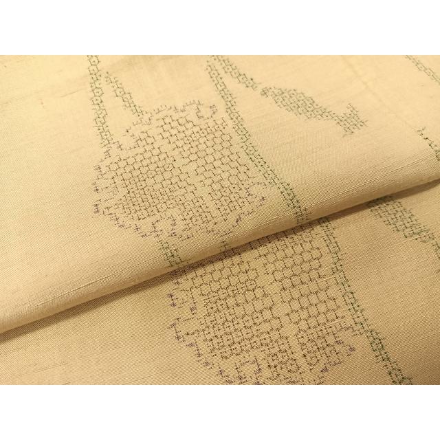 平和屋着物●結城紬　100亀甲　飛び亀甲柄　雪輪紐文　正絹　逸品　CABB5142vp 平和屋着物○結城紬 100亀甲 飛び亀甲柄 雪輪紐文 正絹 逸品