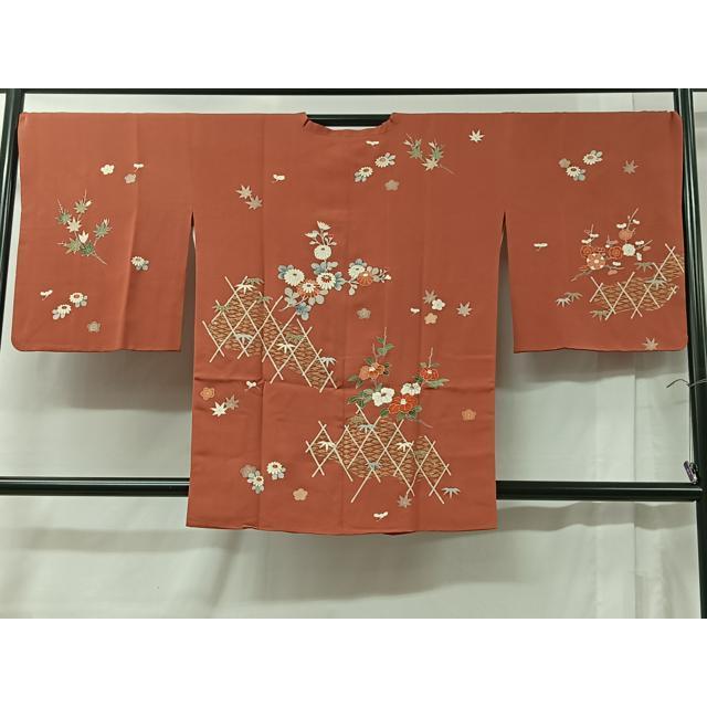 平和屋着物∞極上　道行コート　ロング丈　箔散らし　暈し染め　金彩　紅海老茶色地　逸品　DZAB5120kh6 楽天市場】平和屋1□極上 コート作家 三本賢 道中着 ロング丈 手描き