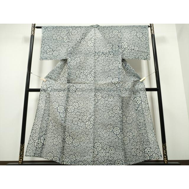 平和屋着物∴夏物　浴衣　綿紅梅　源氏車重ね文　綿　逸品　CABB6482ng 平和屋着物∴夏物 浴衣 綿紅梅 源氏車重ね文 綿 逸品 CABB6482ng