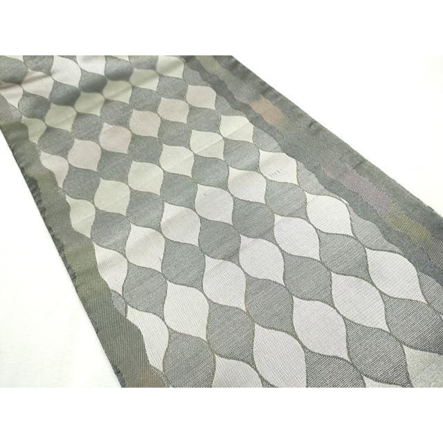 平和屋着物●両方向　両面　全通柄袋帯　幾何学鳥文　正絹　逸品　CABB9550hy