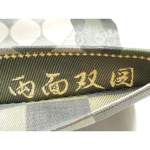 平和屋着物●両方向　両面　全通柄袋帯　幾何学鳥文　正絹　逸品　CABB9550hy