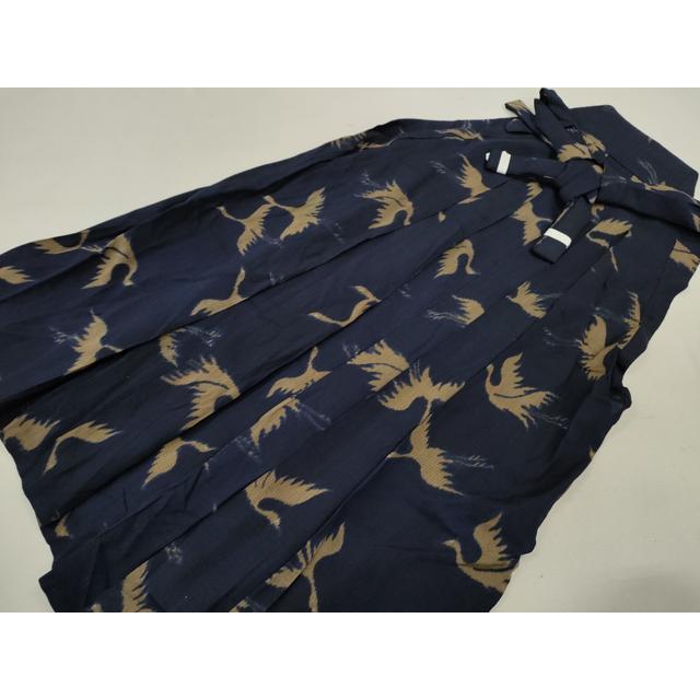 平和屋着物＊夏物　アンティーク　大正ロマン　男性　行灯袴　飛鶴文　正絹　逸品　CABB9615ze メンズファッション 平和屋着物＊夏物 アンティーク 大正ロマン 男性