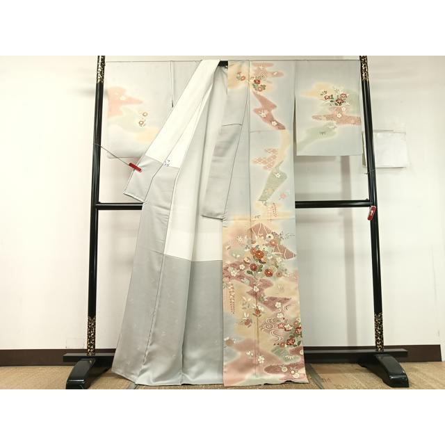 平和屋本店●極上　創業460年・千總　訪問着　駒刺繍　草花文　暈し染め　金彩　利休白茶色地　高島屋扱い　逸品　CZAA5720s6 楽天市場】平和屋本店□極上 創業460年・千總 訪問着 駒刺繍 枝椿文 暈