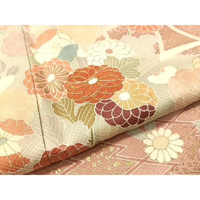 平和屋着物●訪問着　友禅　駒刺繍　松竹梅風景花文　金彩　正絹　逸品　AABH7061ck 平和屋着物○訪問着 友禅 駒刺繍 地紙花文 金彩 正絹 逸品 AABG7352ph