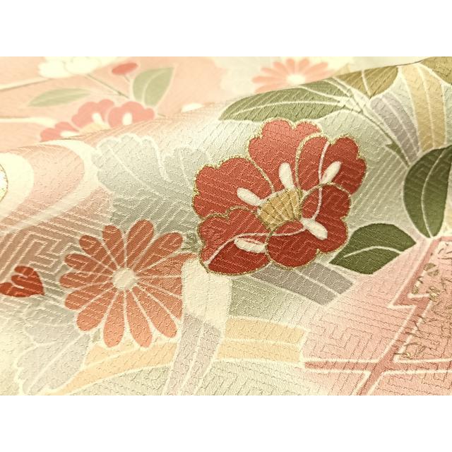 平和屋本店●極上　創業460年・千總　訪問着　駒刺繍　吉祥花文　裏葉柳色地　暈し染め　金彩　大丸扱い　逸品　DZAA8694kh5 平和屋本店○極上 創業460年・千總 色留袖 駒刺繍 南蛮船 人物文 浅
