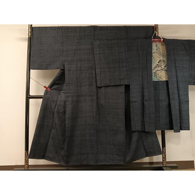 平和屋着物○男性 結城紬 アンサンブル 80亀甲 総詰め 正絹 逸品