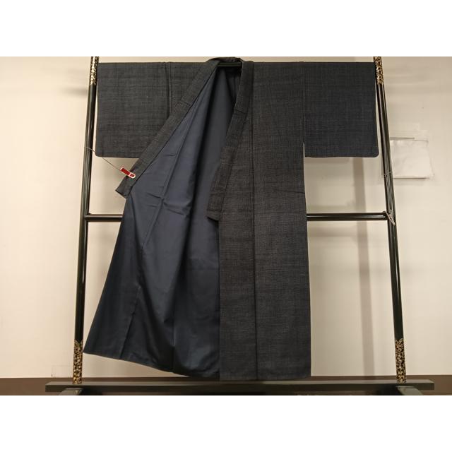 平和屋着物○男性 結城紬 アンサンブル 80亀甲 総詰め 正絹 逸品