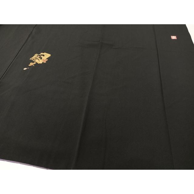 平和屋着物●ファッションデザイナー 花井幸子　訪問着　駒刺繍　破れ色紙花文　黒地　金彩　正絹　逸品　CABC2769vp 平和屋着物○ファッションデザイナー 花井幸子 訪問着 駒刺繍 破れ色紙