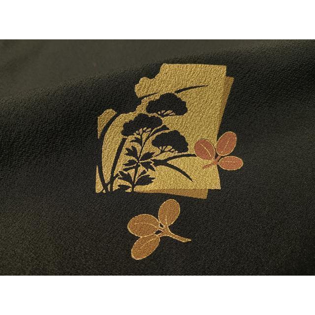 平和屋着物●ファッションデザイナー 花井幸子　訪問着　駒刺繍　破れ色紙花文　黒地　金彩　正絹　逸品　CABC2769vp 平和屋着物○ファッションデザイナー 花井幸子 訪問着 駒刺繍 破れ色紙