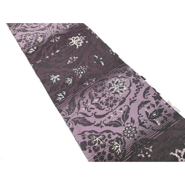 平和屋着物●両面　半幅帯　更紗花文　正絹　逸品　CABC5265hy