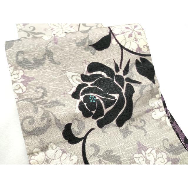 平和屋着物●両面　半幅帯　更紗花文　正絹　逸品　CABC5265hy
