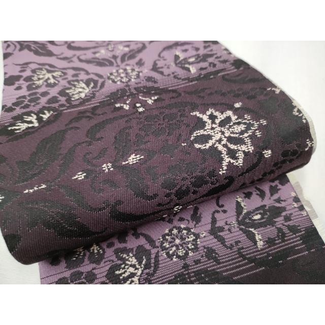 平和屋着物●両面　半幅帯　更紗花文　正絹　逸品　CABC5265hy