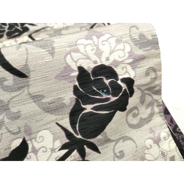 平和屋着物●両面　半幅帯　更紗花文　正絹　逸品　CABC5265hy