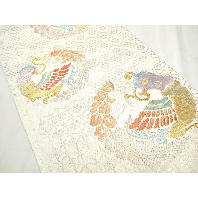 平和屋着物●六通柄　本袋帯　天平花喰鳥錦　金銀糸　正絹　逸品　CABC5553hy