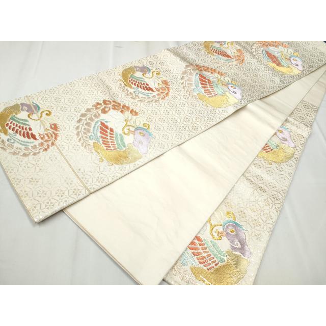 平和屋着物●六通柄　本袋帯　天平花喰鳥錦　金銀糸　正絹　逸品　CABC5553hy