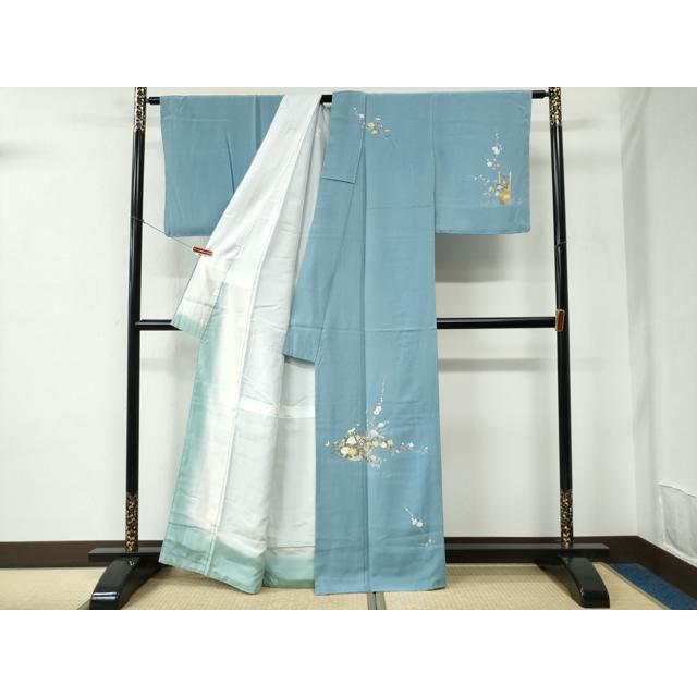 平和屋着物○訪問着 友禅 作家物 夢染里 草花文 反端付き 正絹 逸品 未